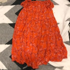 Free People Off the Shoulder Floral Midi Dress